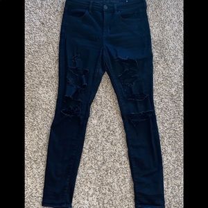 High Rise Black American Eagle Skinny Jeans S/10